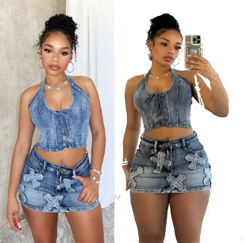 Casual jeans 2pc set(CL12246) Fashionable Mom Jeans