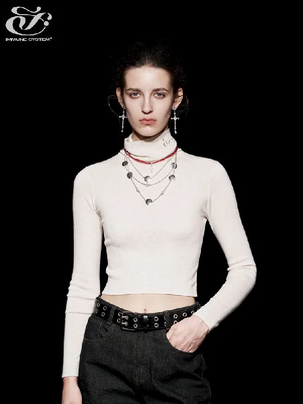 High Neck Skinny Woolen T-Shirt【s0000005498】-- Chenille Fabric Brocade Fabric Lace Fabric