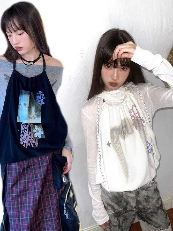 Vintage Wings Neck T-Shirt【s0000005066】-- Machine Wash Dry Clean Hand Wash