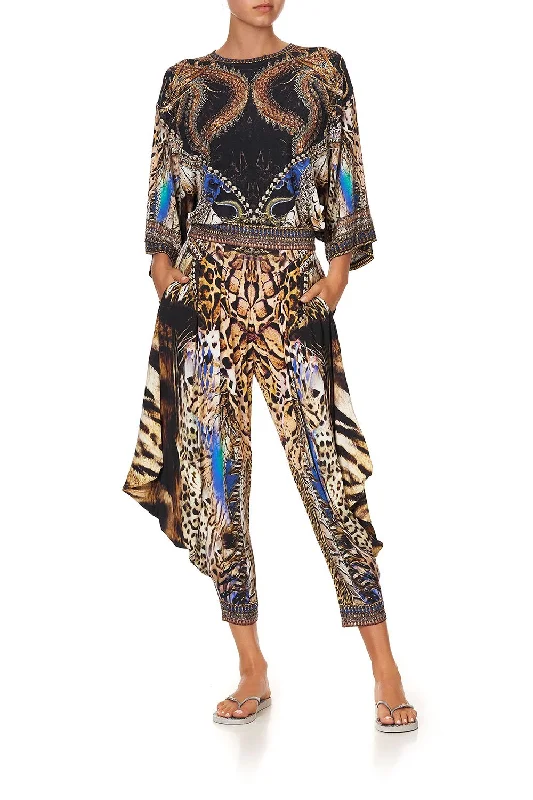 JERSEY DRAPE PANT WITH POCKET DRAGON LADY Casual Drawstring Pants