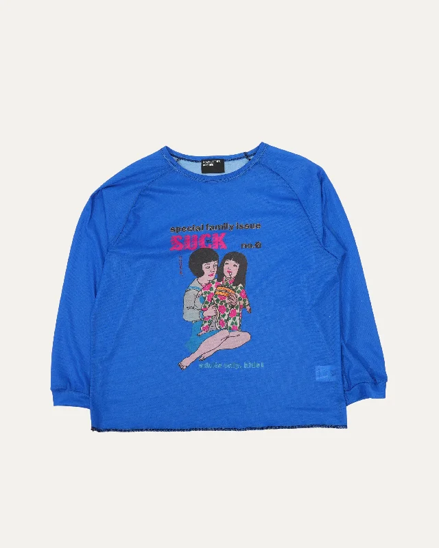 'Suck' Mesh Long Sleeve T-Shirt-- Front Pockets Side Pockets Patch Pockets