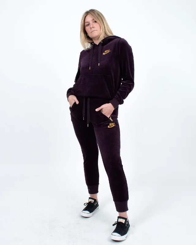 Velour Pant Set Fashionable Tapered Leg Pants