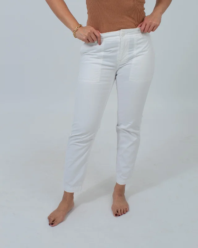 White Cargo Pants Casual Sweatpants Style