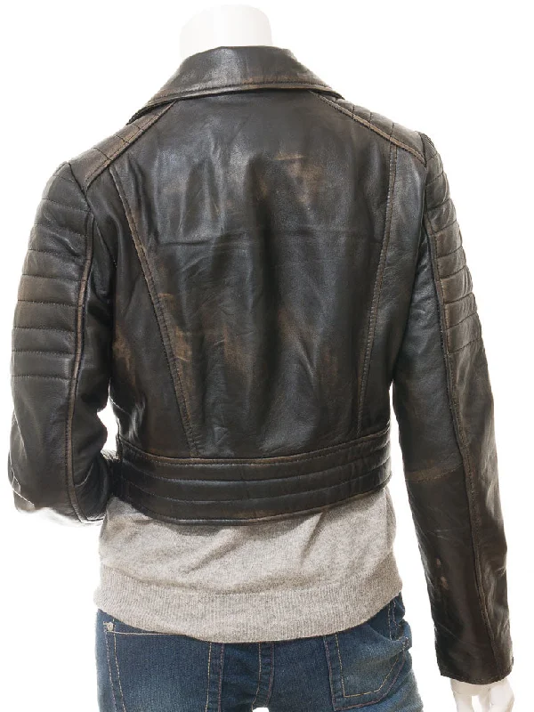 Women's Vintage Leather Biker Jacket