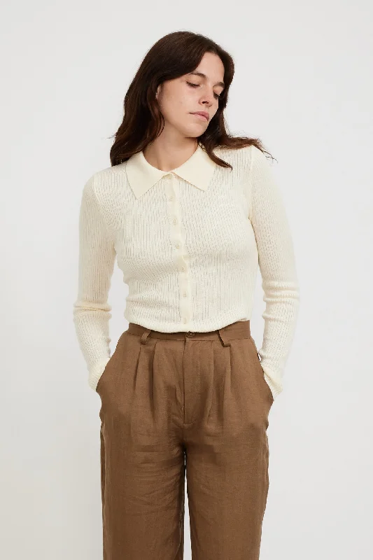 Caroline Knit Longsleeve Top Buttercream