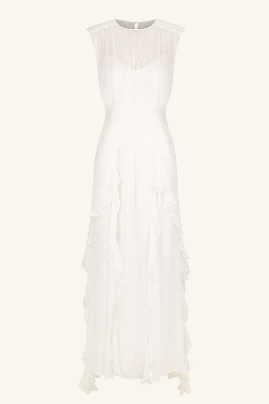 MARGOT ROUND NECK SLEEVELESS MAXI DRESS - IVORY